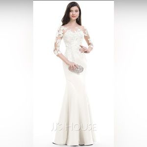 JJs house NWT ivory trumpet wedding dress-NEVER altered